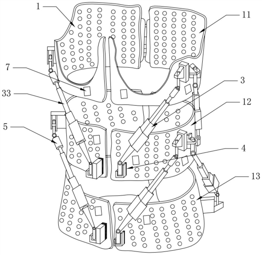 Intelligent dynamic orthosis for osteoporotic compression fracture of lumbar vertebral body and application method