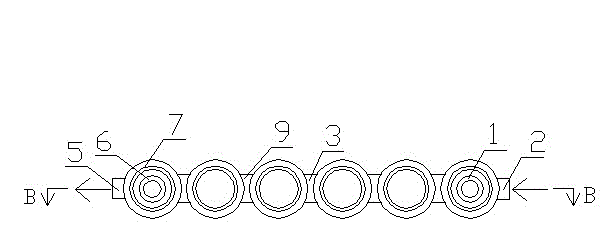 Heat exchanger with open-type, communicated and heat-absorbing cooling water pipe