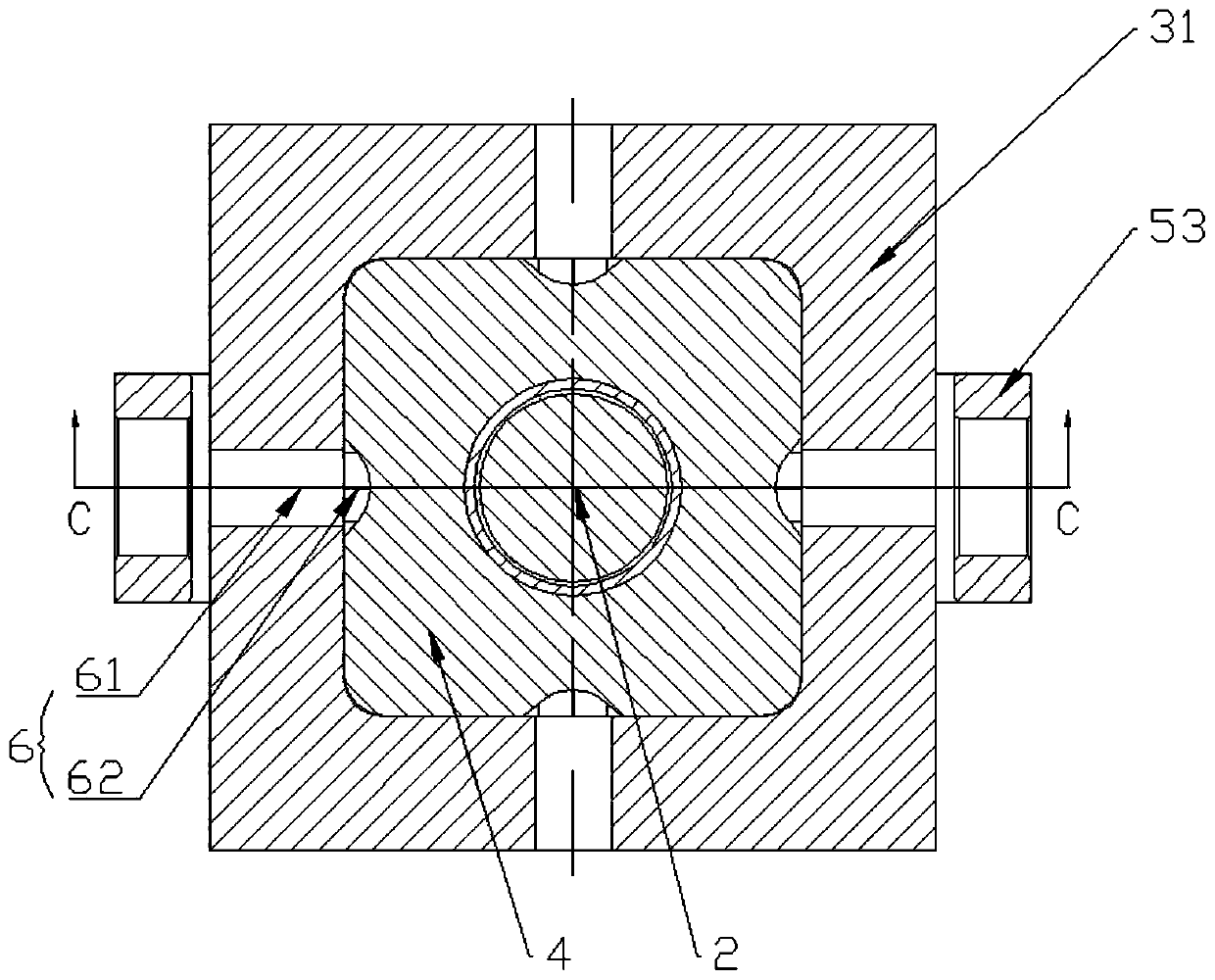 Pressing ceramic die and ceramic blank manufacturing method