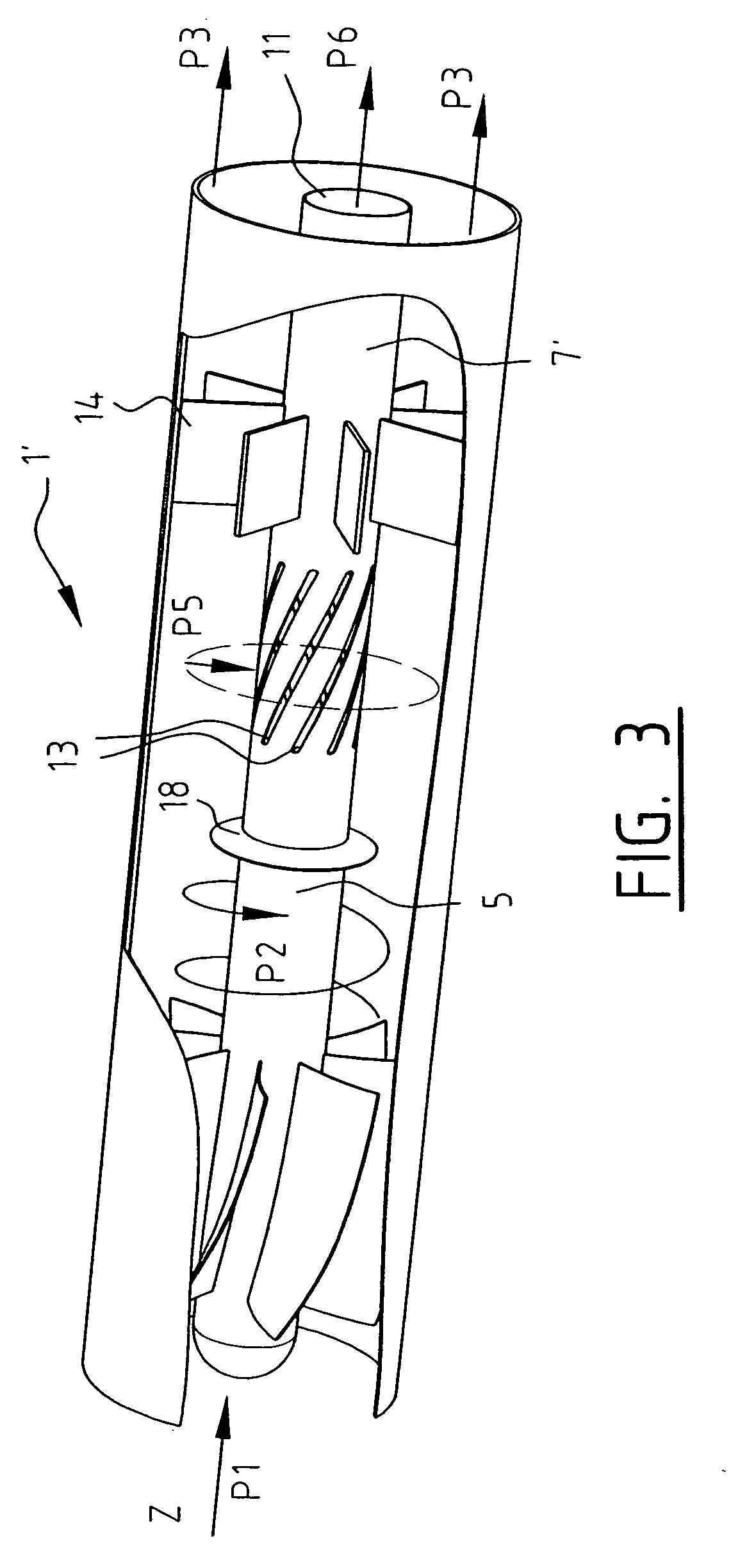 In-line cyclone separator