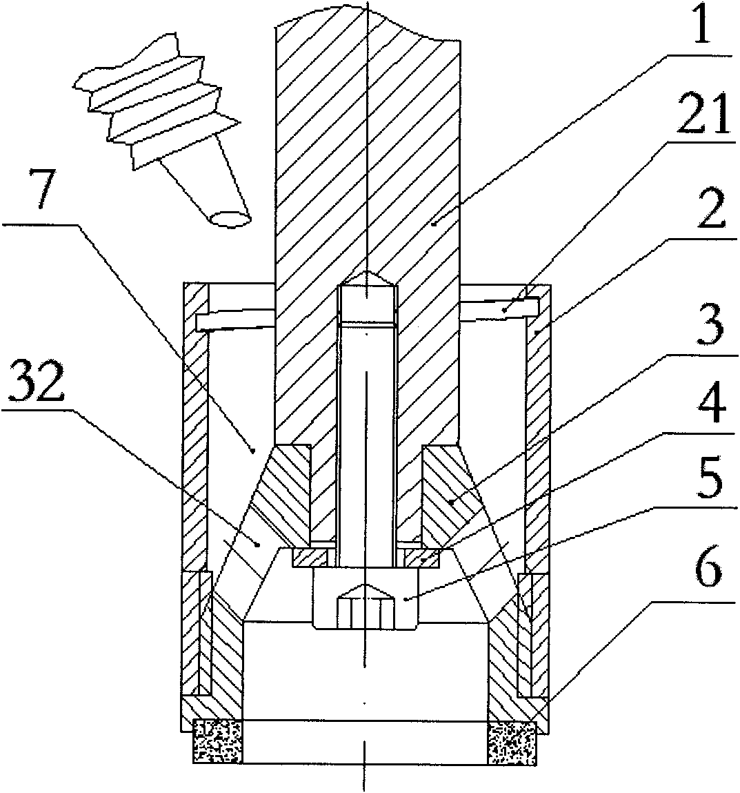 Open feed liquid self-sucking type inner cooling grinding wheel device for face grinding