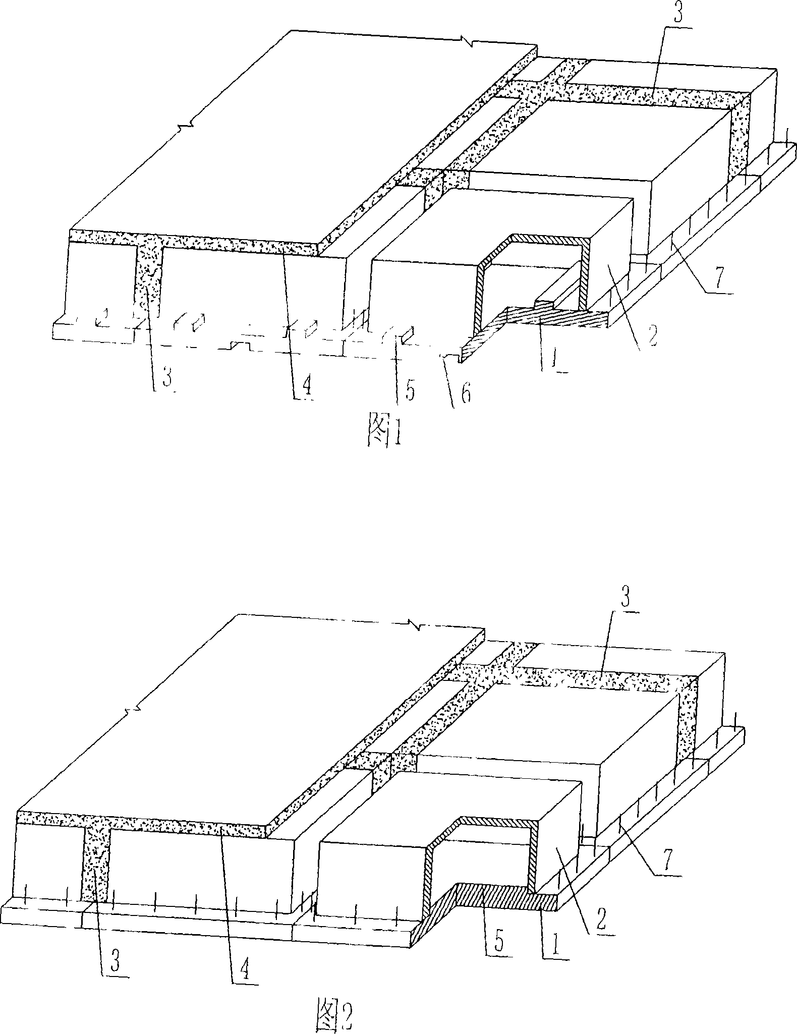 Assembled reinforcing steel bar concrete hollow floor slab