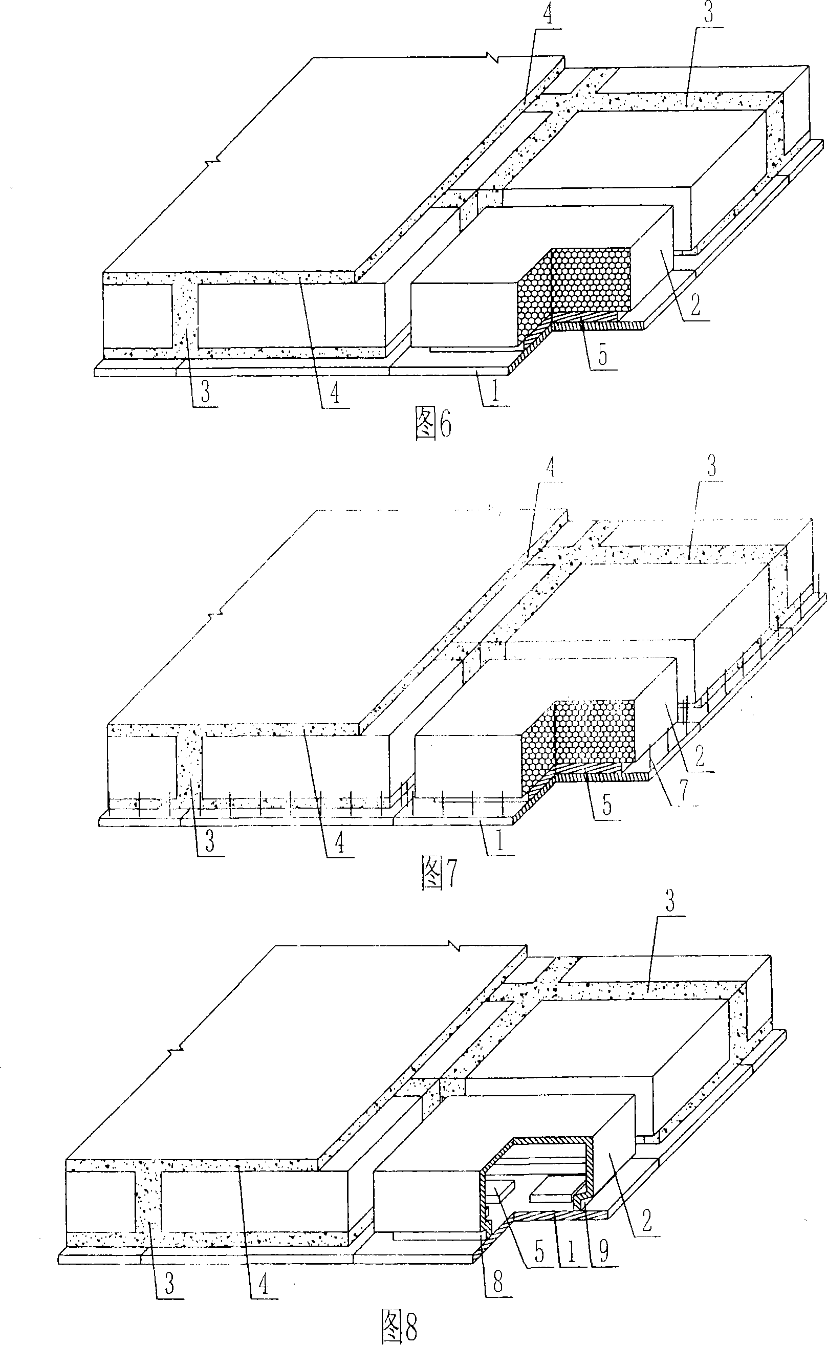 Assembled reinforcing steel bar concrete hollow floor slab