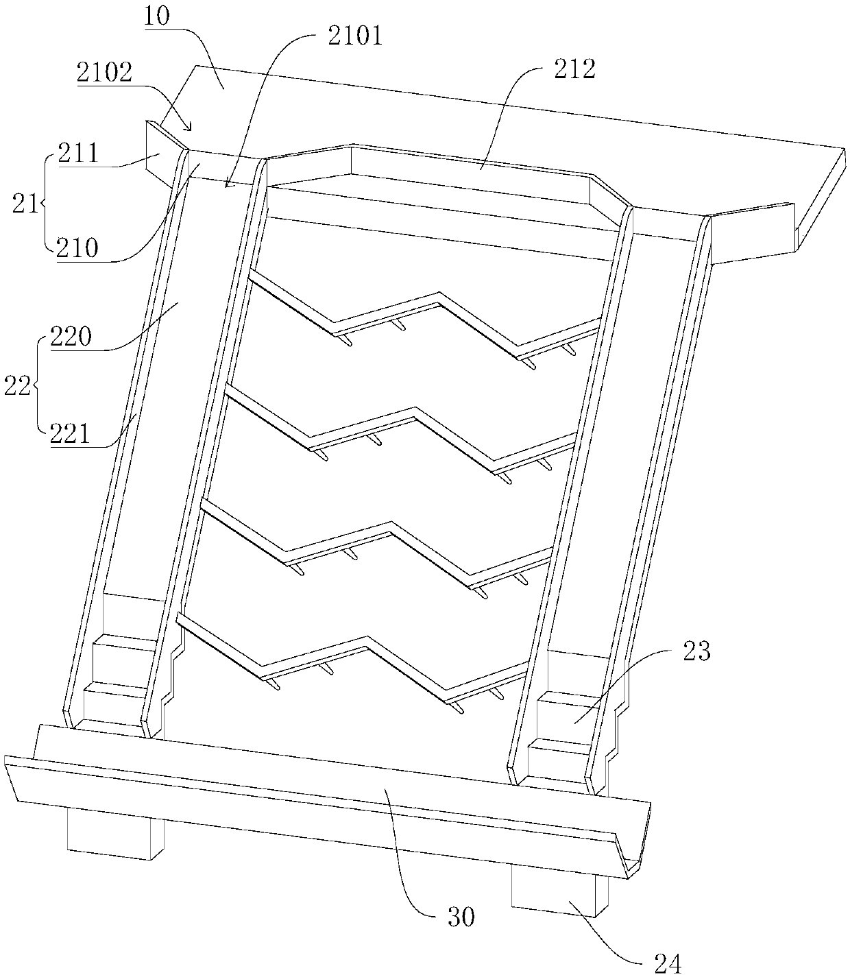 Soil embankment slope protection unit and slope protection device