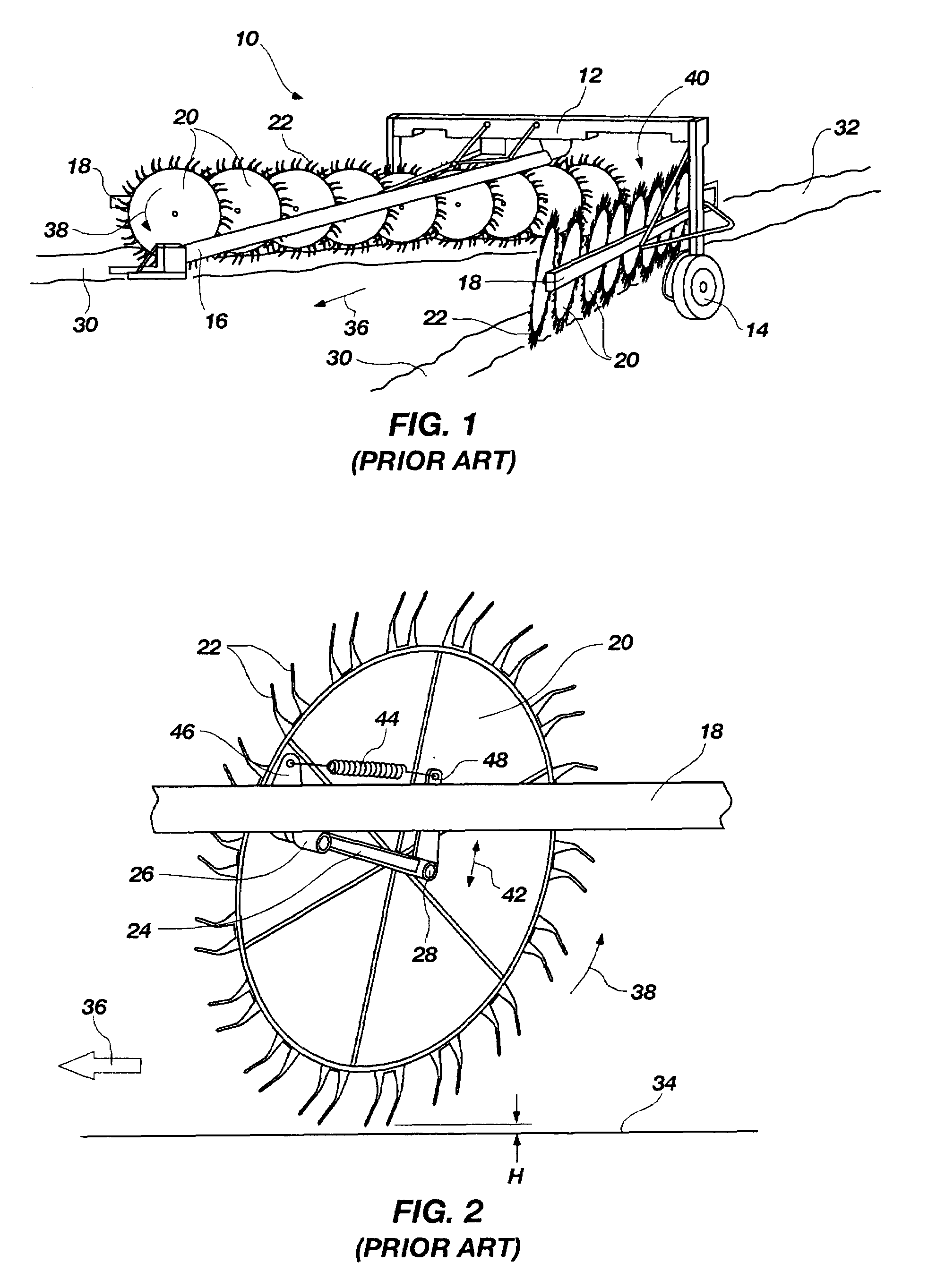 Crop raking device