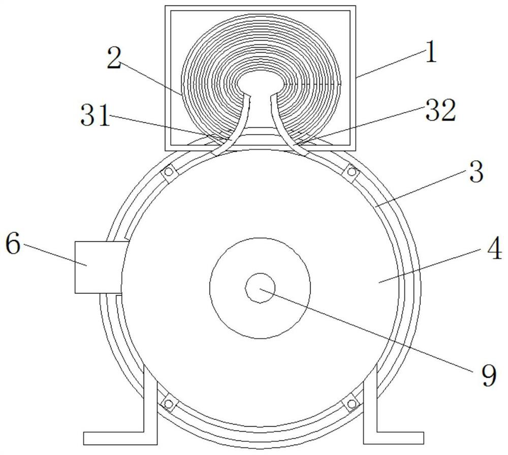 A cooling and radiating device mounted on a motor casing