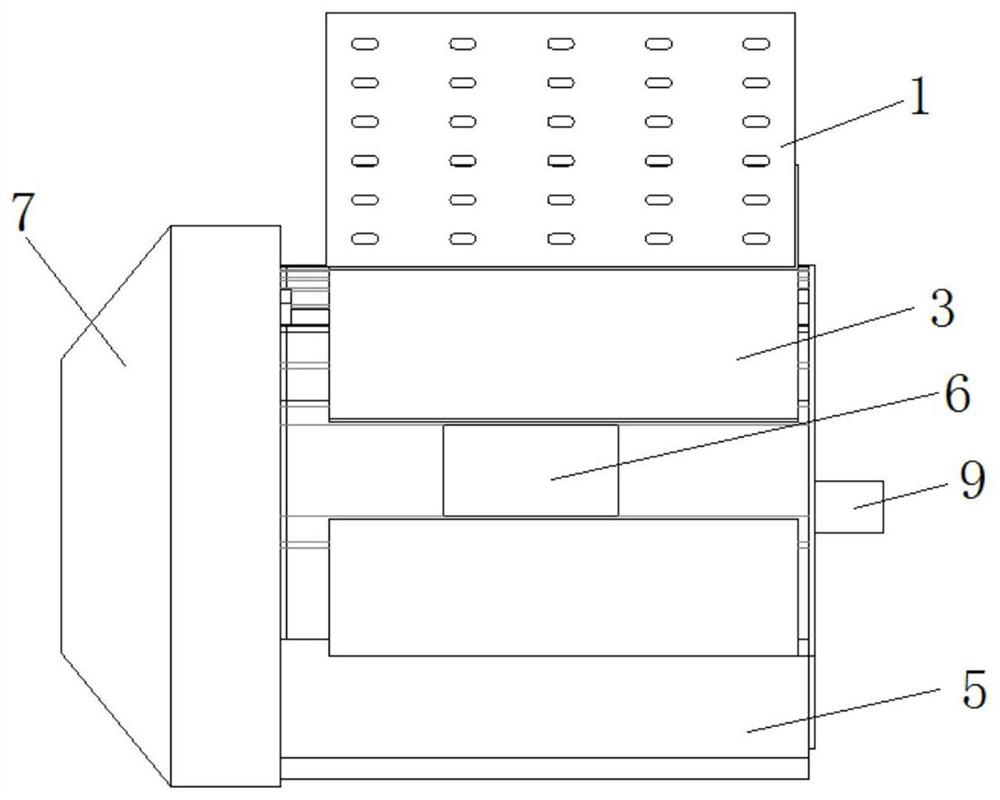 A cooling and radiating device mounted on a motor casing