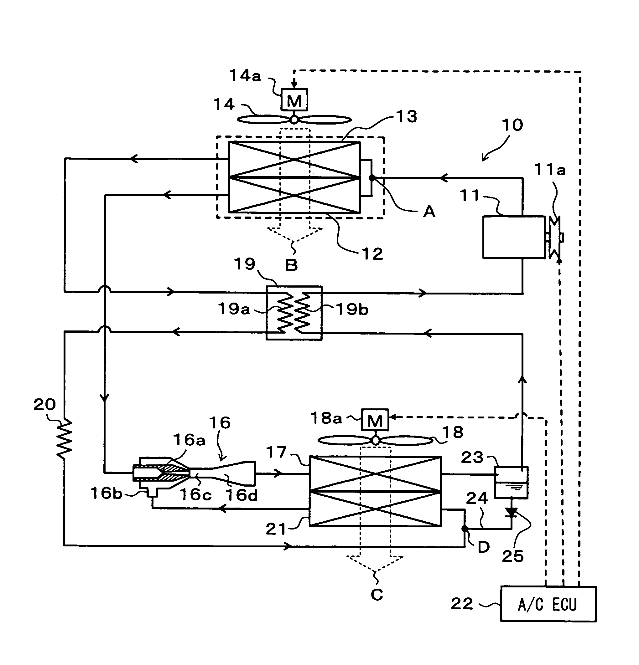 Refrigerant cycle device with ejector