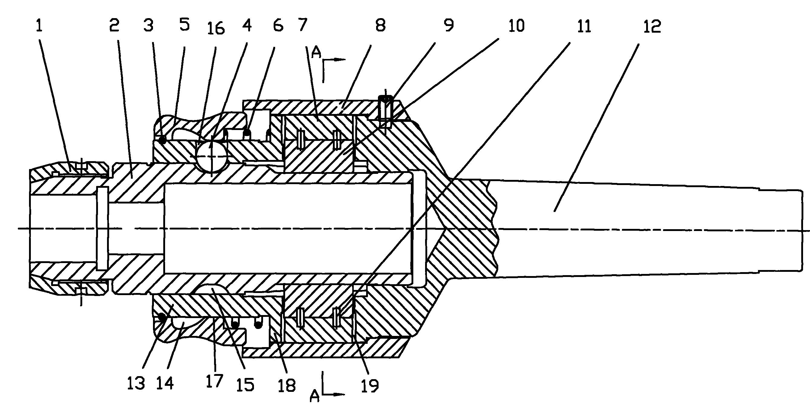 Tap chuck for mechanical processing