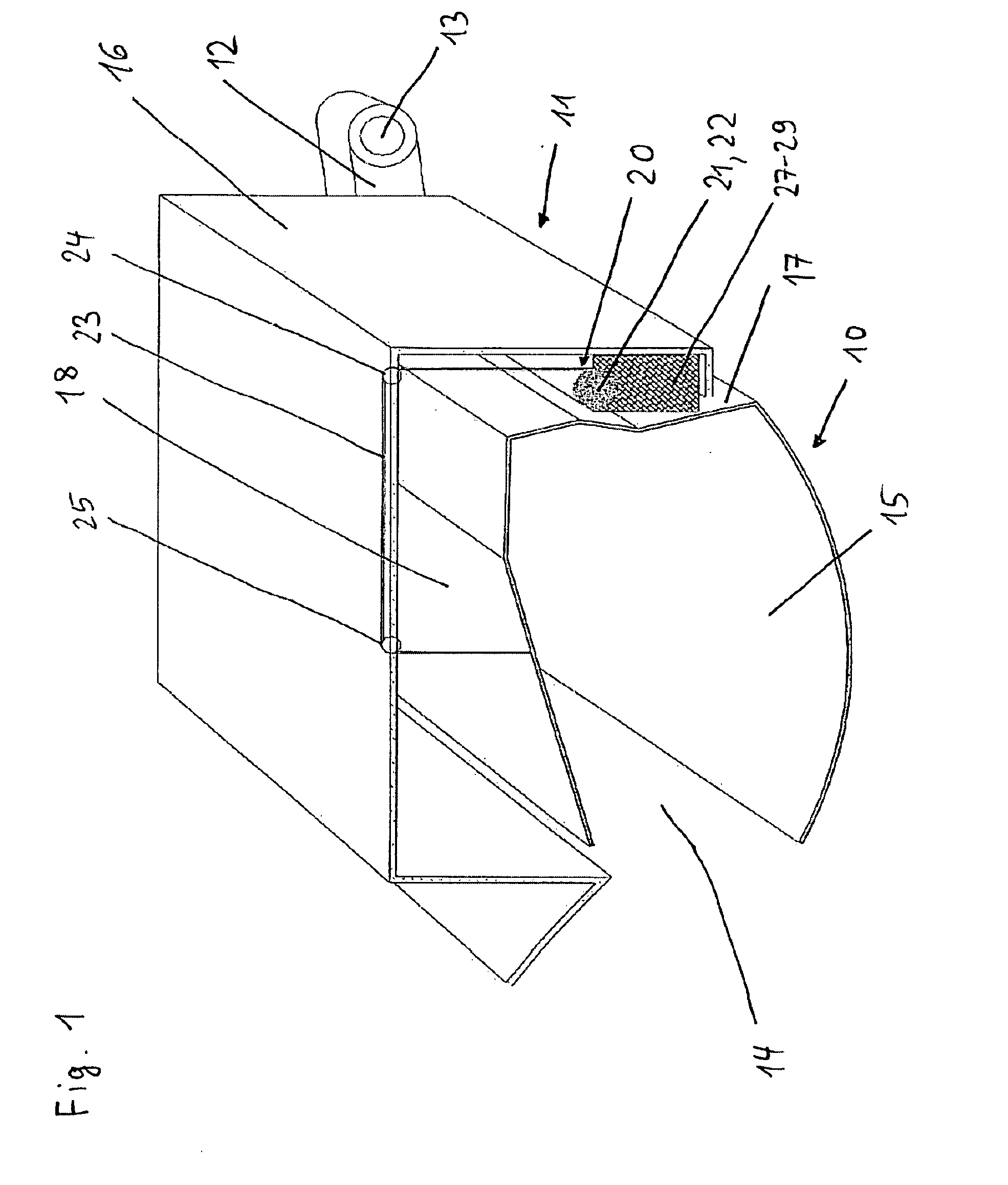 Lifting device for a luggage compartment in an aircraft, as well as aircraft with a lifting device for a luggage compartment