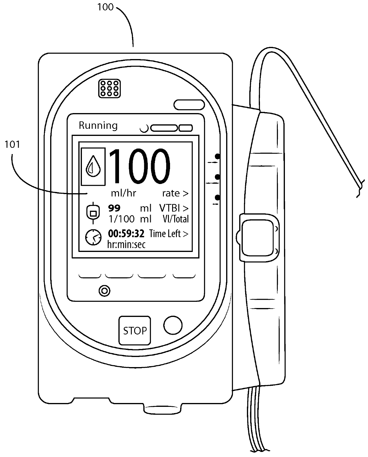 Infusion pump battery capacity management and battery charge alert system and method