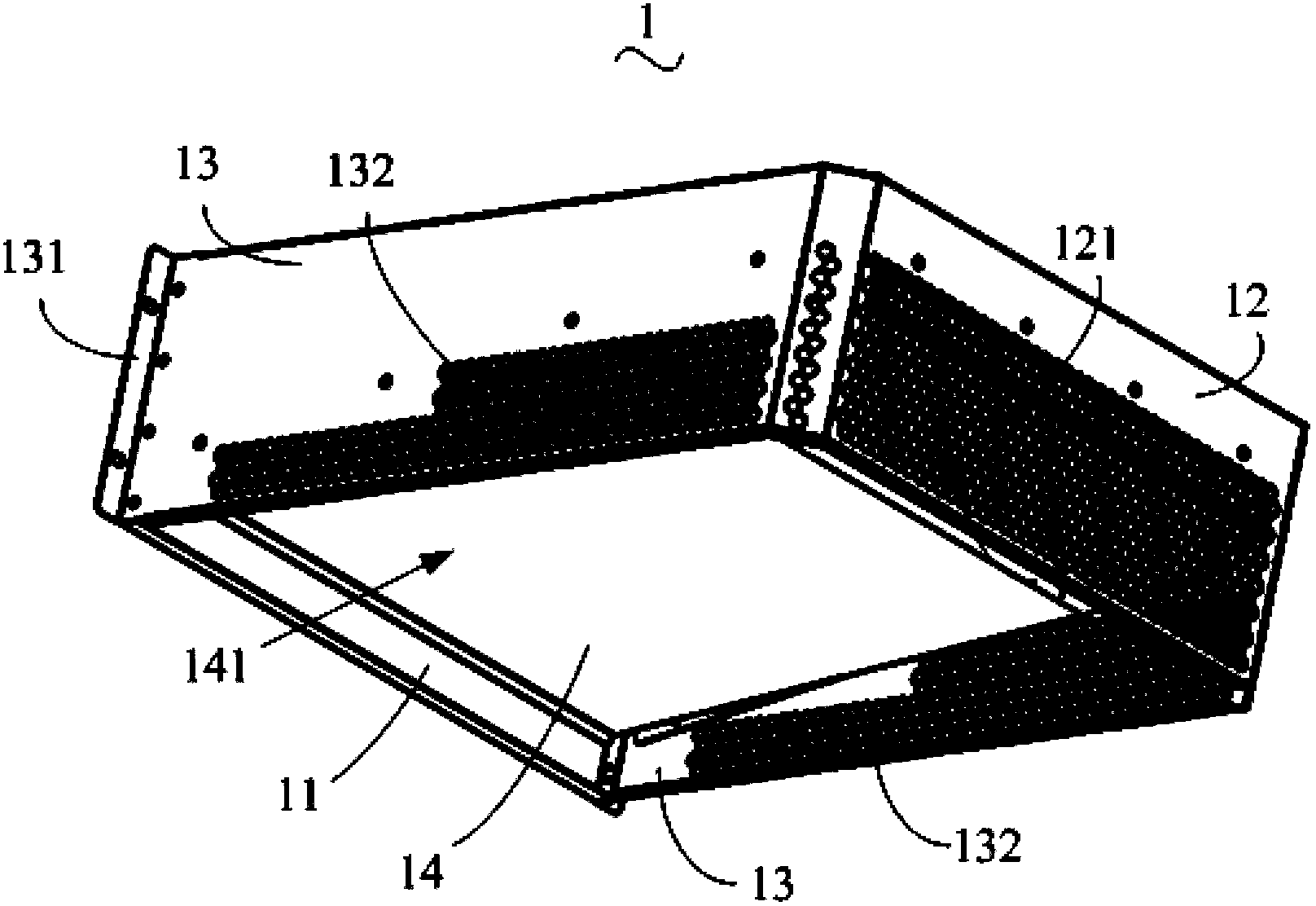 Air guide insertion box for forced air cooling type machine cabinet and forced air cooling type machine cabinet