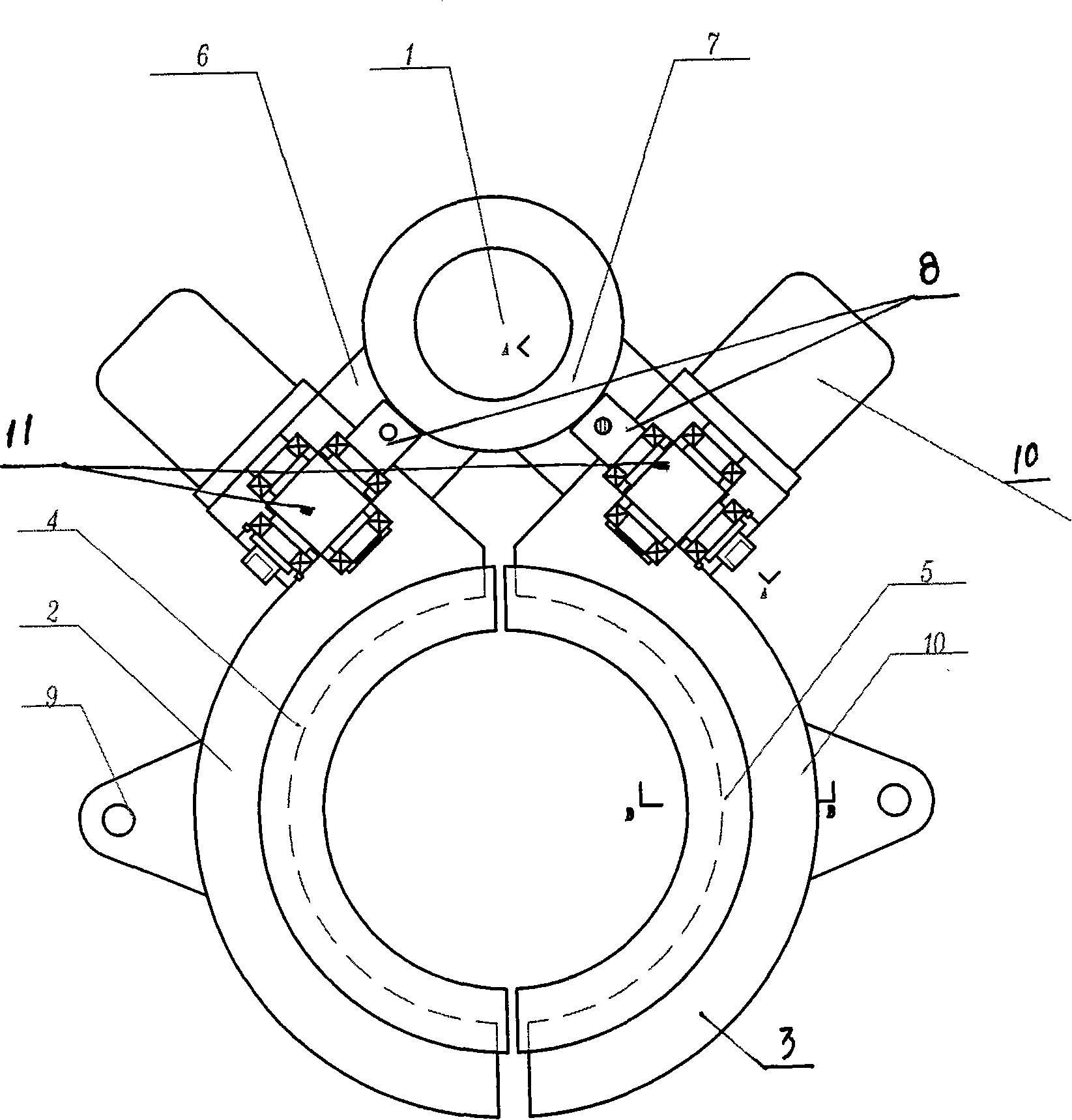 Cracking-off machine fire ring device