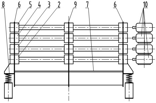 Single-spindle vibration exciter self-synchronizing synthesis linear track large-scale screening machine