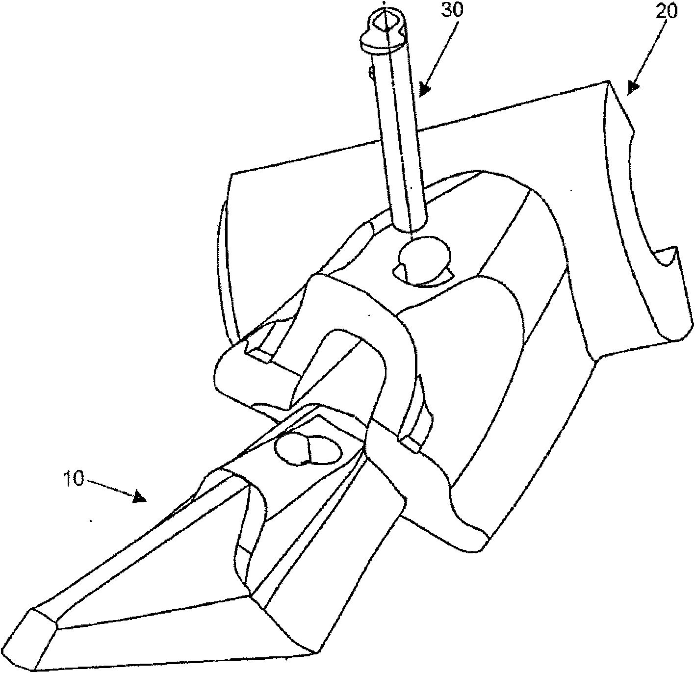 Prong and fitting for a dredging machine