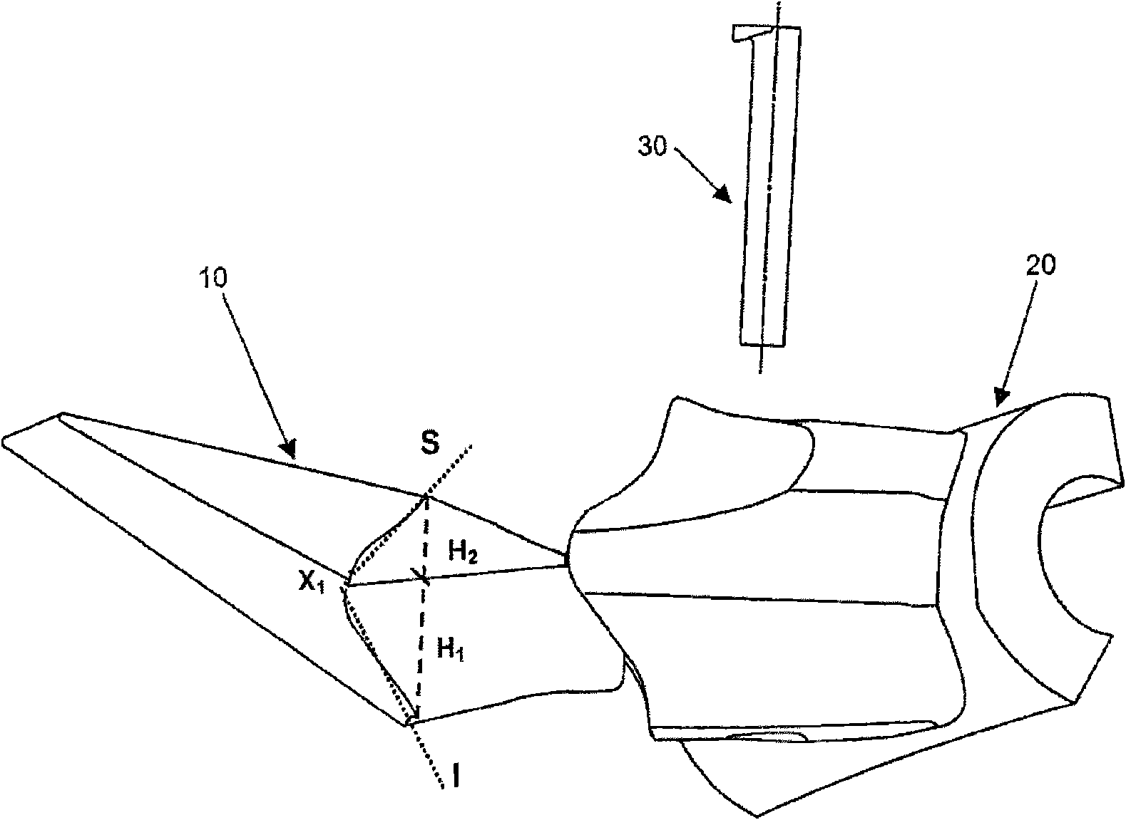 Prong and fitting for a dredging machine