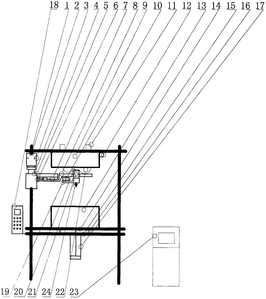 Gravity casting machine with detection device