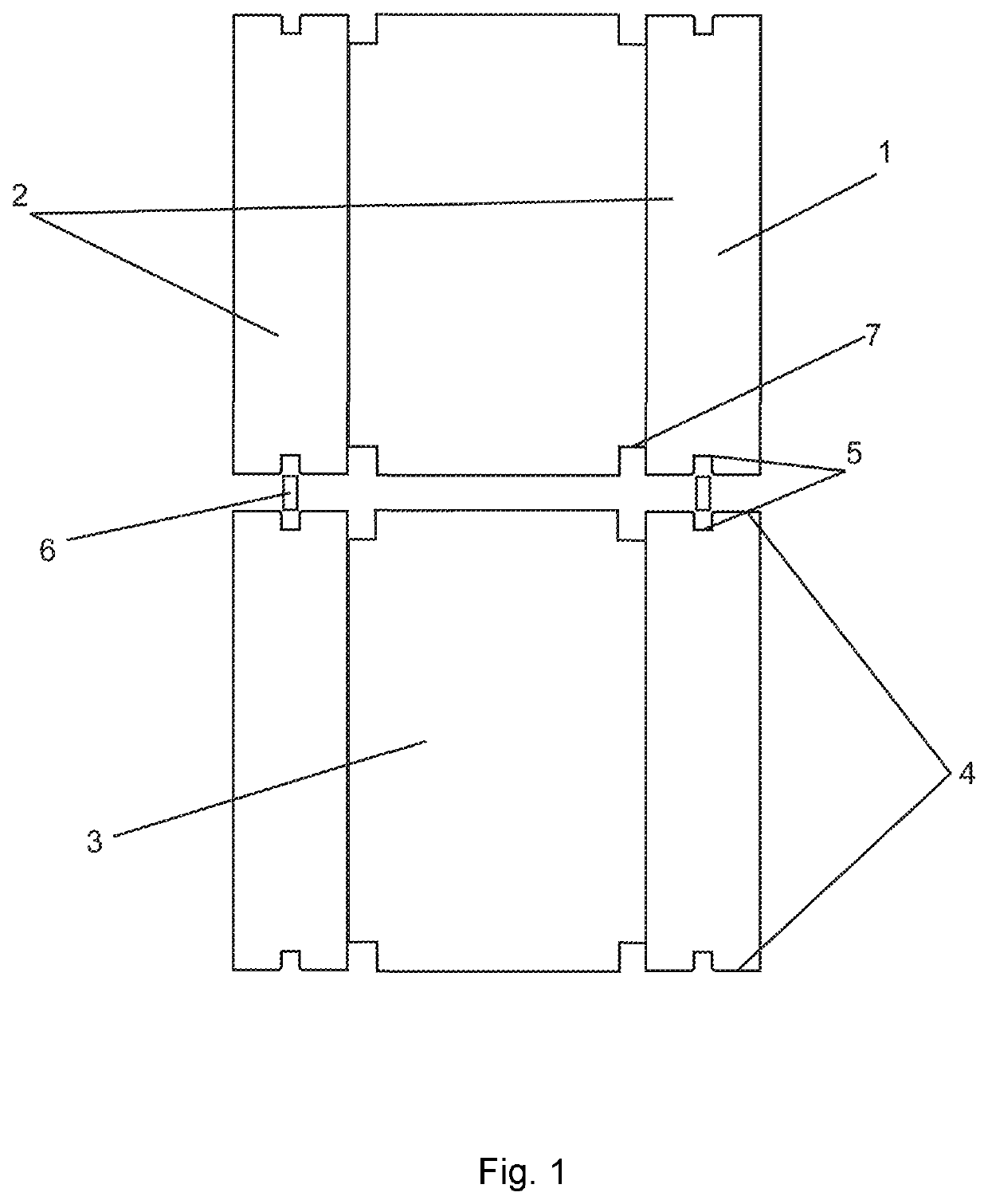 Multi-layer construction element, method for production thereof and process line for production of the multi-layer construction element