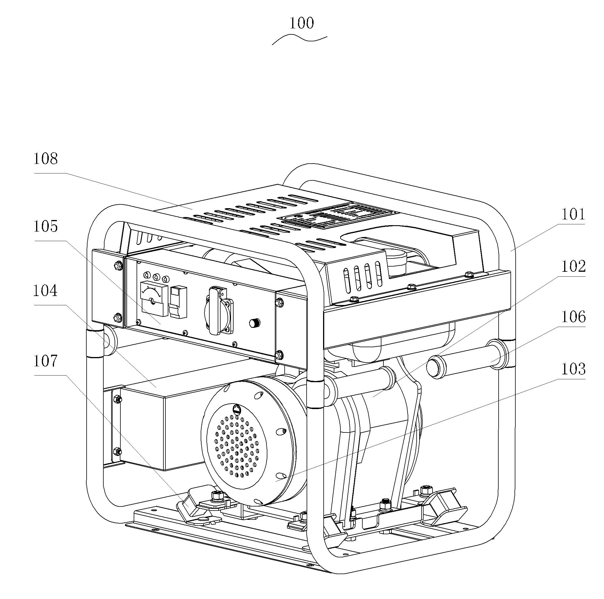 Rare-earth permanent magnet coreless generating set