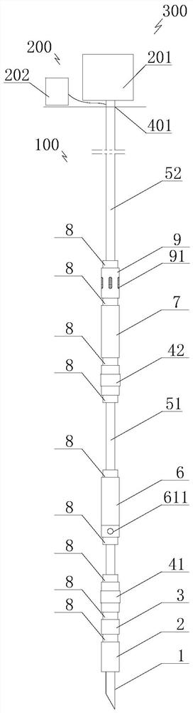 Downhole fluid stratified sampling system and stratified sampling method