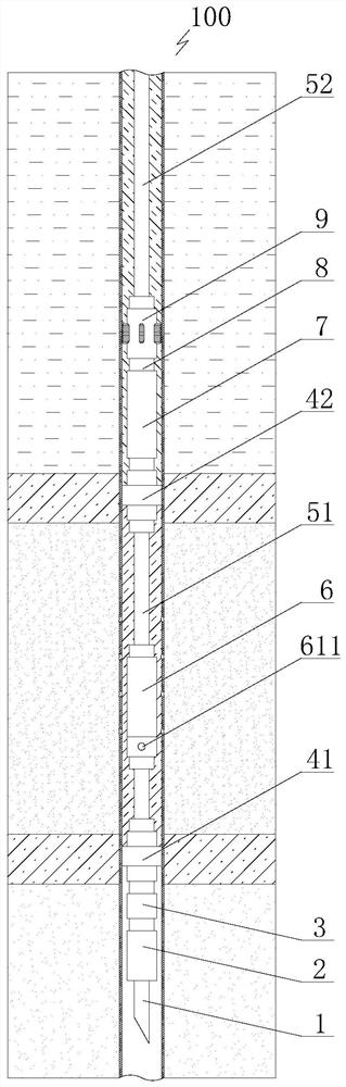 Downhole fluid stratified sampling system and stratified sampling method