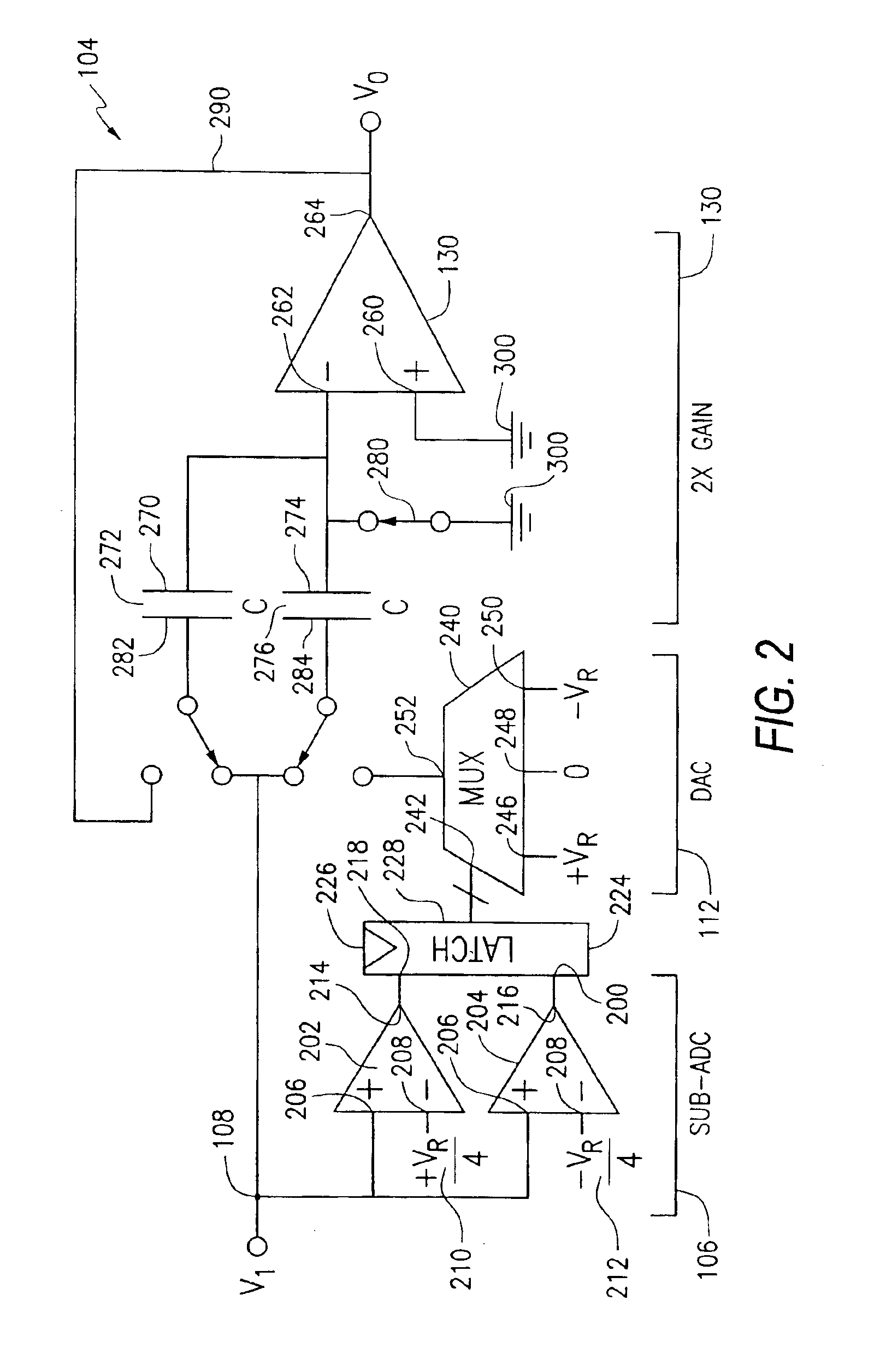 Fully differential reference driver for pipeline analog to digital converter