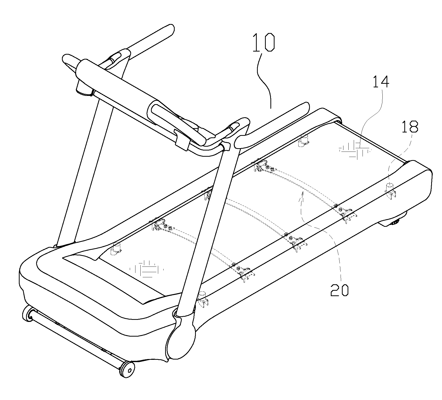 Cushioning mechanism for a treadmill