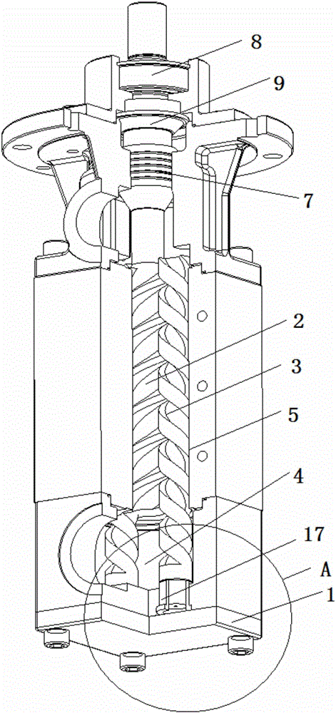 Screw pump with low viscosity and high pressure