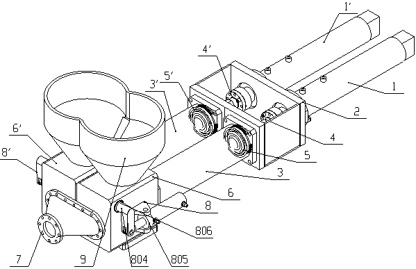 Double cylinder continuous sludge pumping device