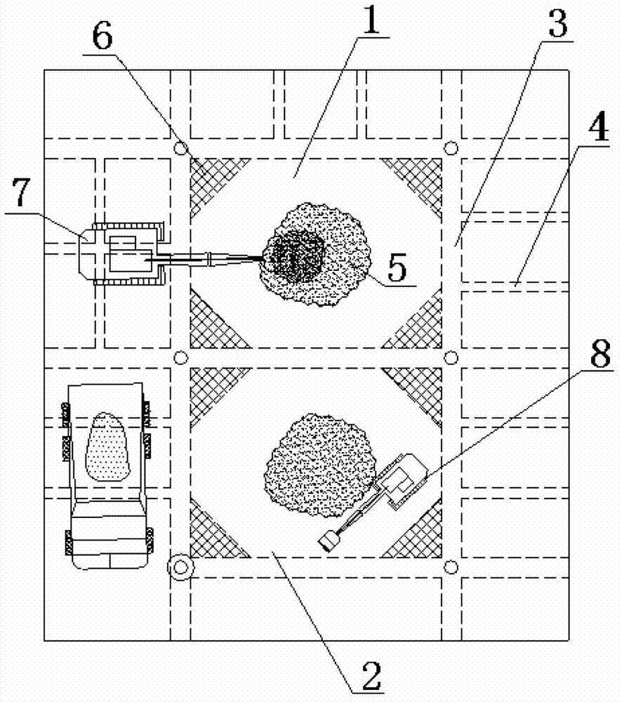 Method for setting double-triple soil taking openings by reverse construction method