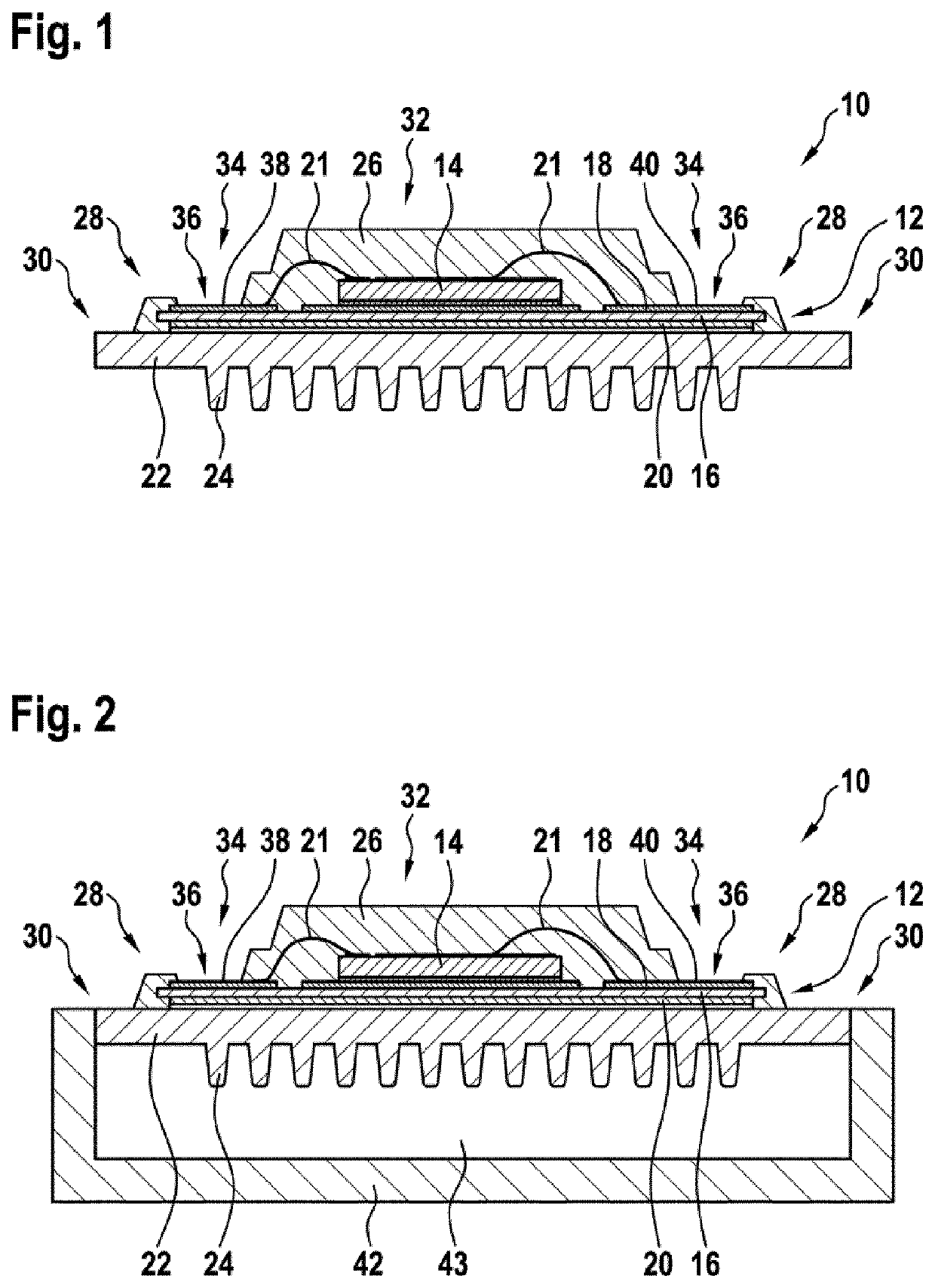 Resin encapsulated power semiconductor module with exposed terminal areas