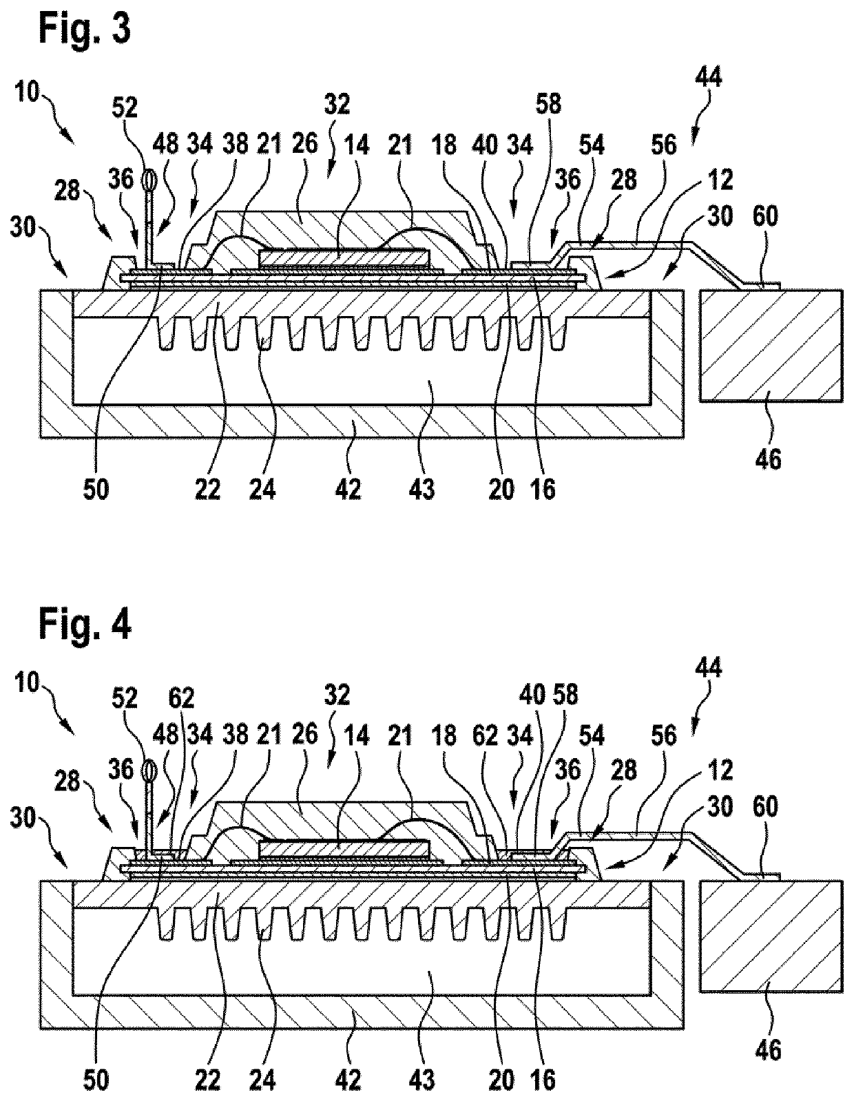 Resin encapsulated power semiconductor module with exposed terminal areas