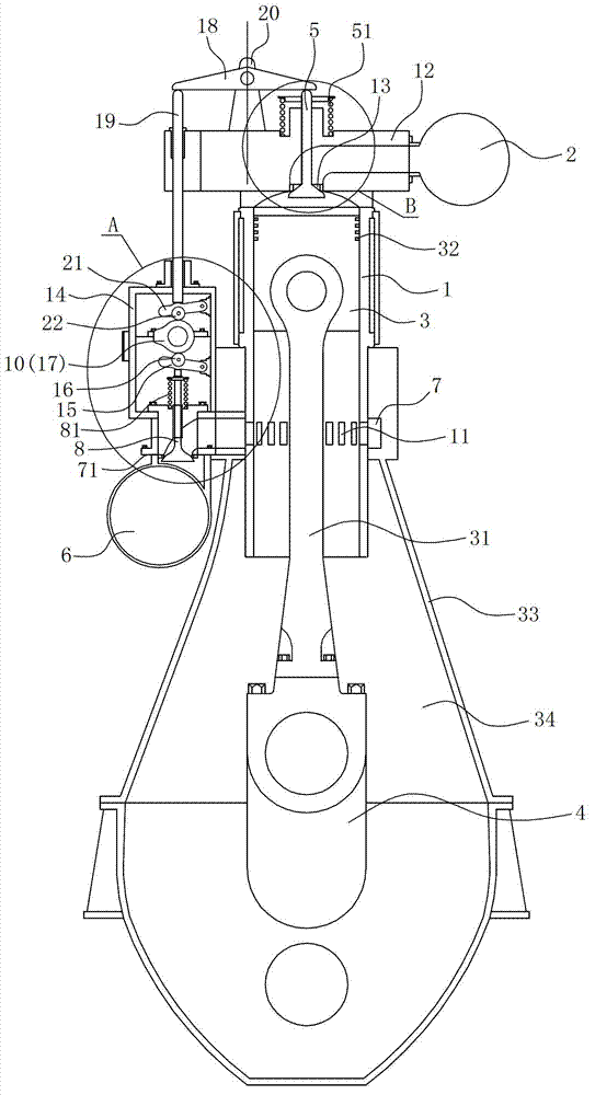 Two-stroke diesel engine