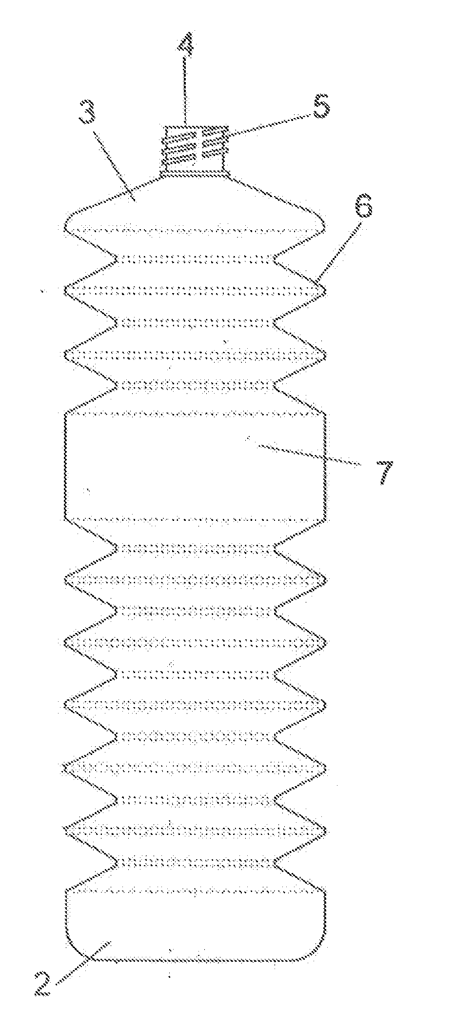 Variable-volume bellows bottle