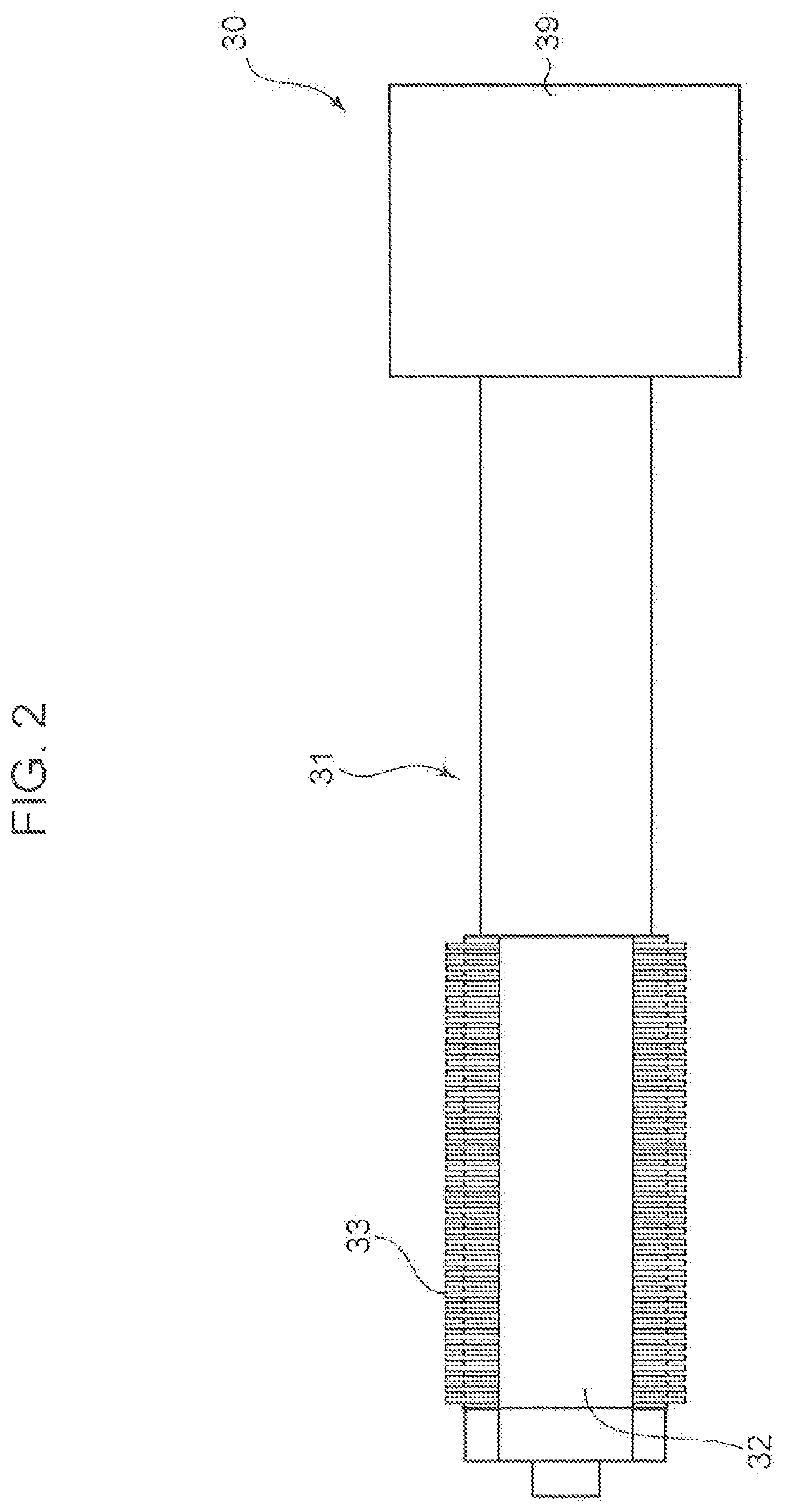 Device for manufacturing particulate-containing article and method for manufacturing particulate-containing article