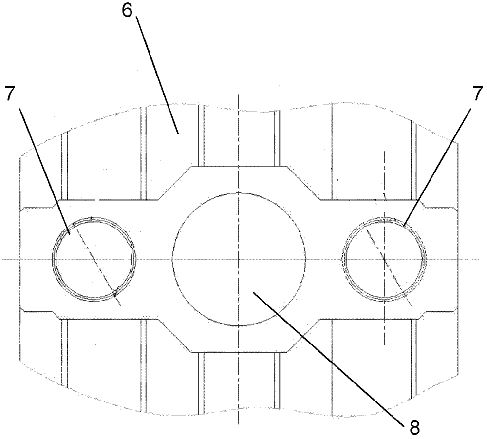 Repairing method for wear and tear of the bearing hole of the output shaft of the reduction box of the coiler