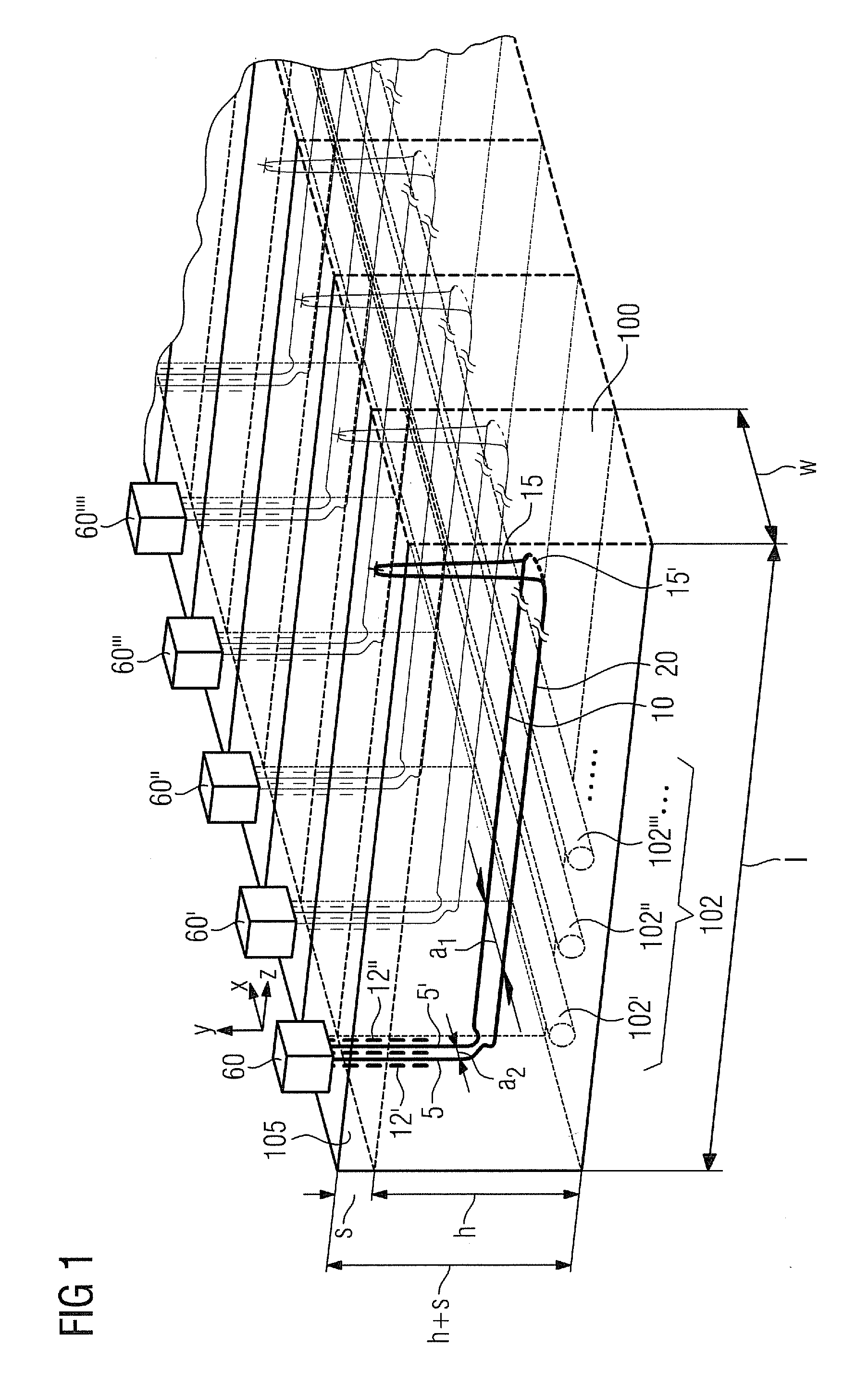 Installation for the in Situ Extraction of a Substance Containing Carbon