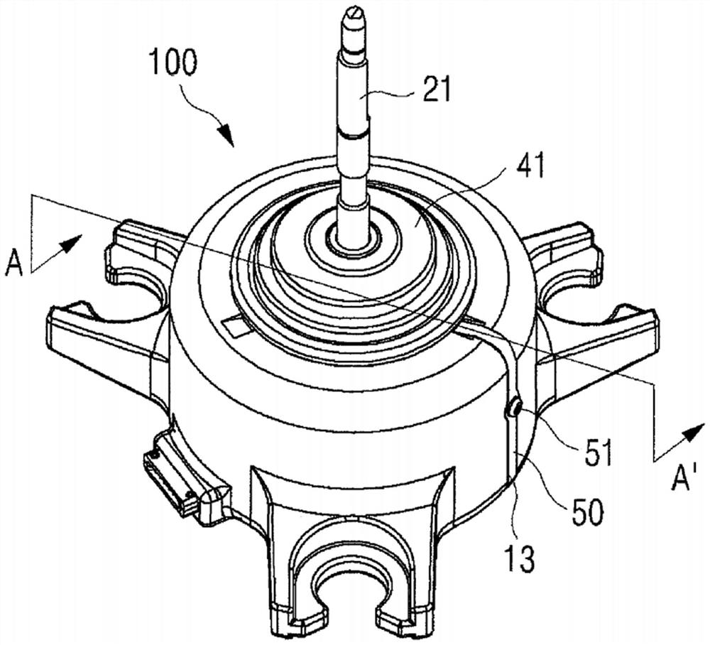 Brushless DC motor with mold cover for ground protection