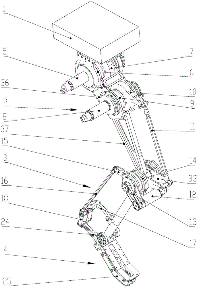 Single-leg robot jumping mechanism with active ankle joint and bionic foot