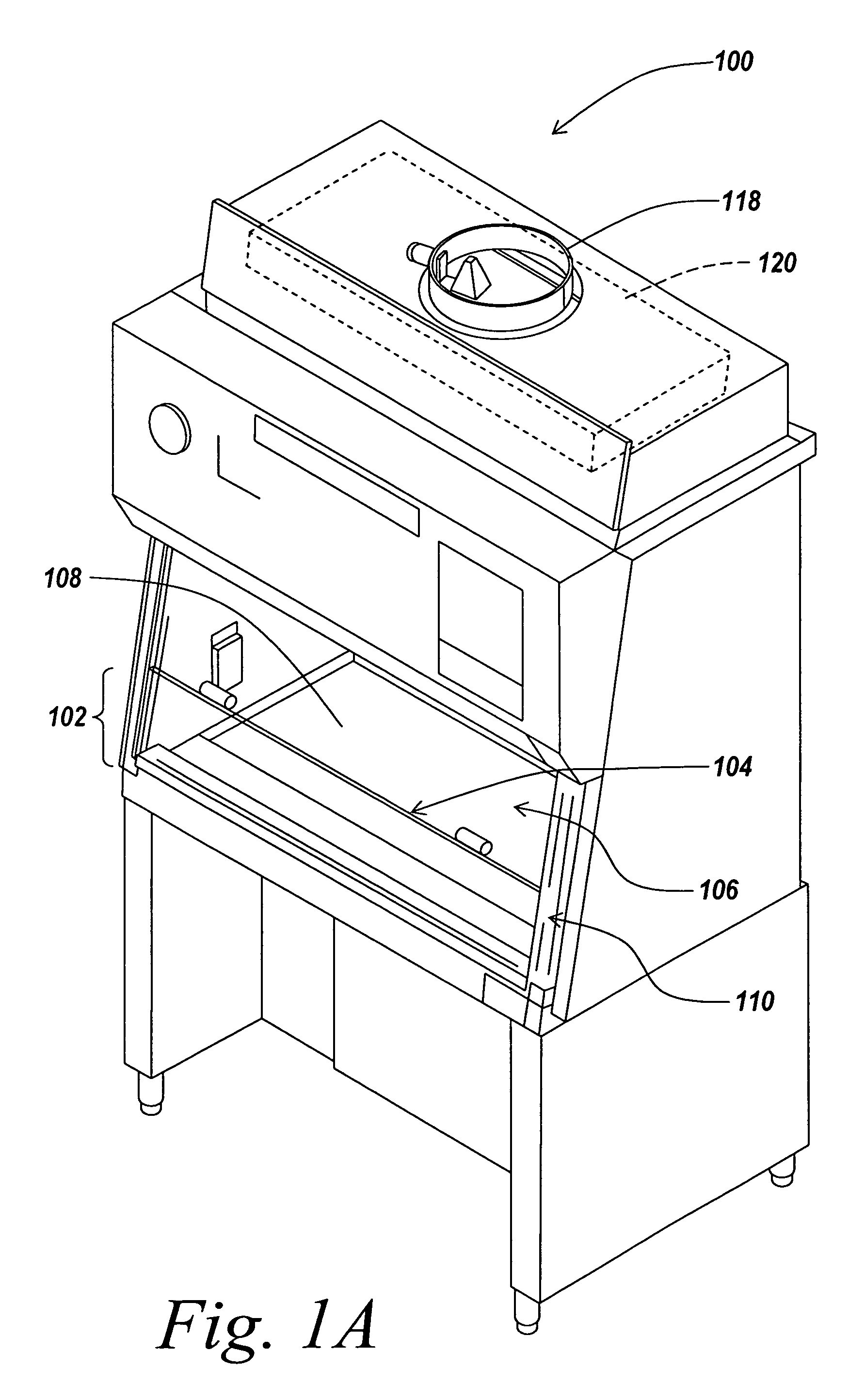 Biosafety cabinets with air filters accessible through the work chamber