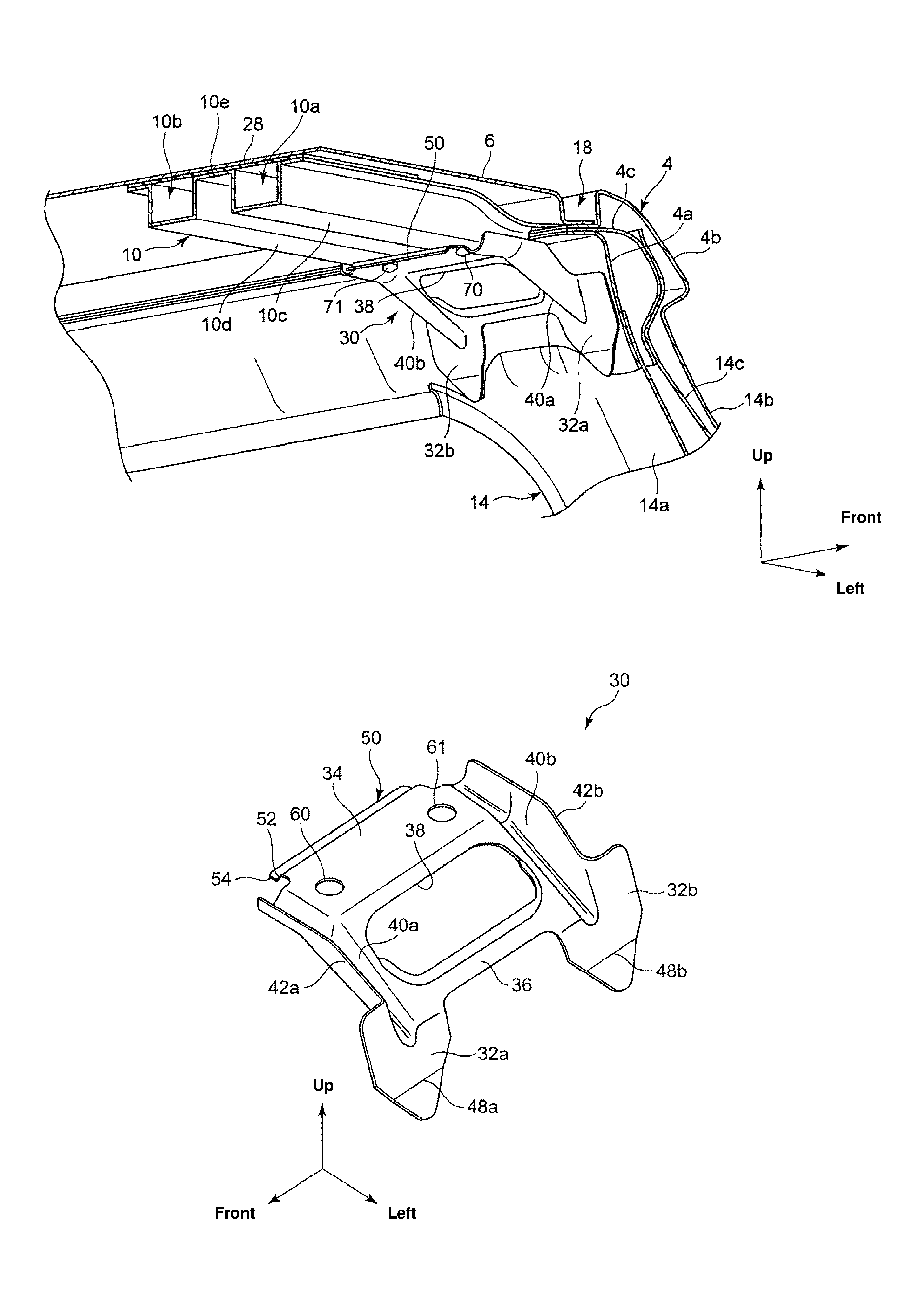 Upper vehicle-body structure of vehicle