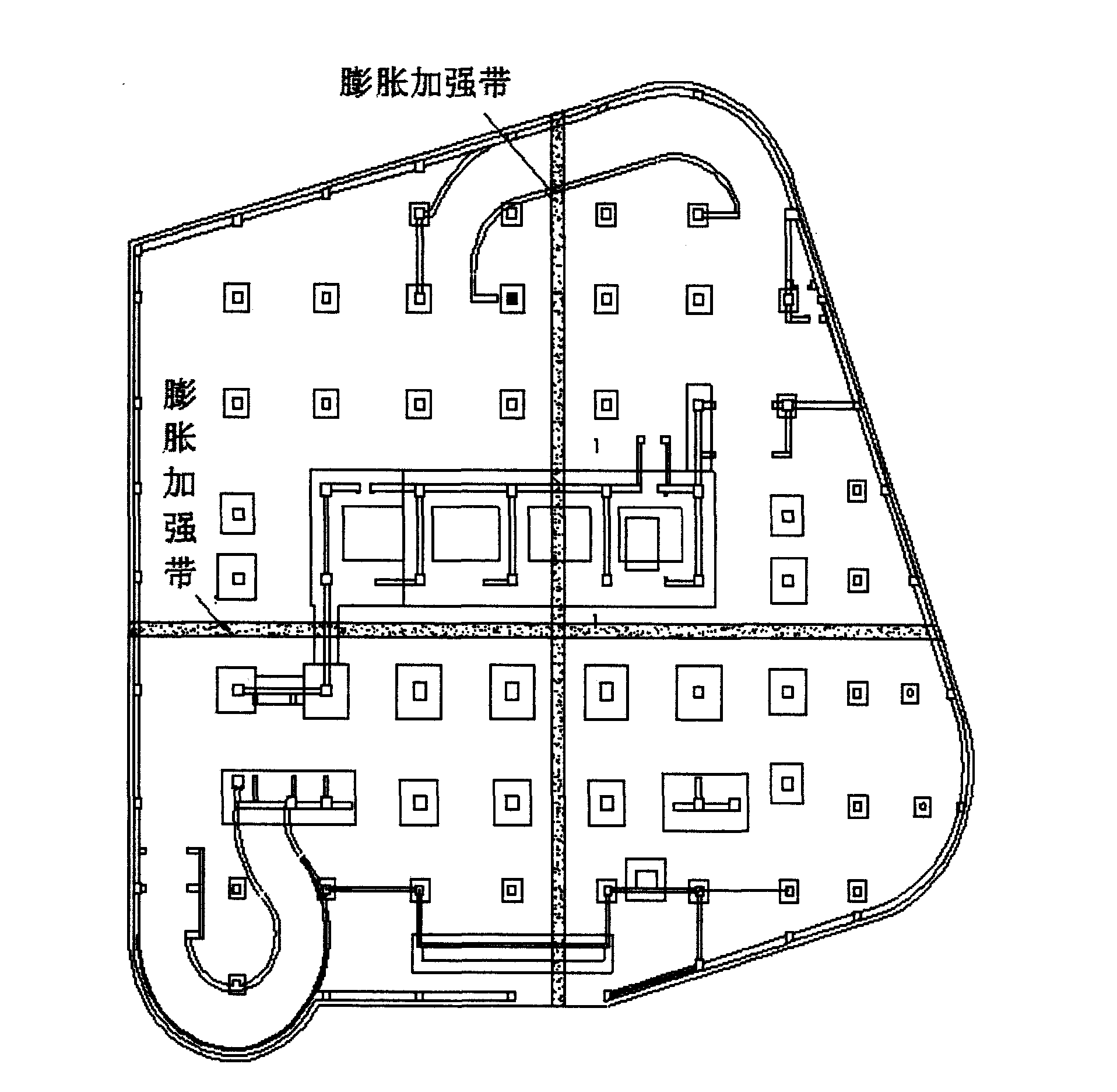 Large plate mass concrete seamless construction method