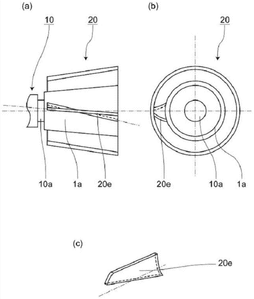 Propeller with small duct, and ship