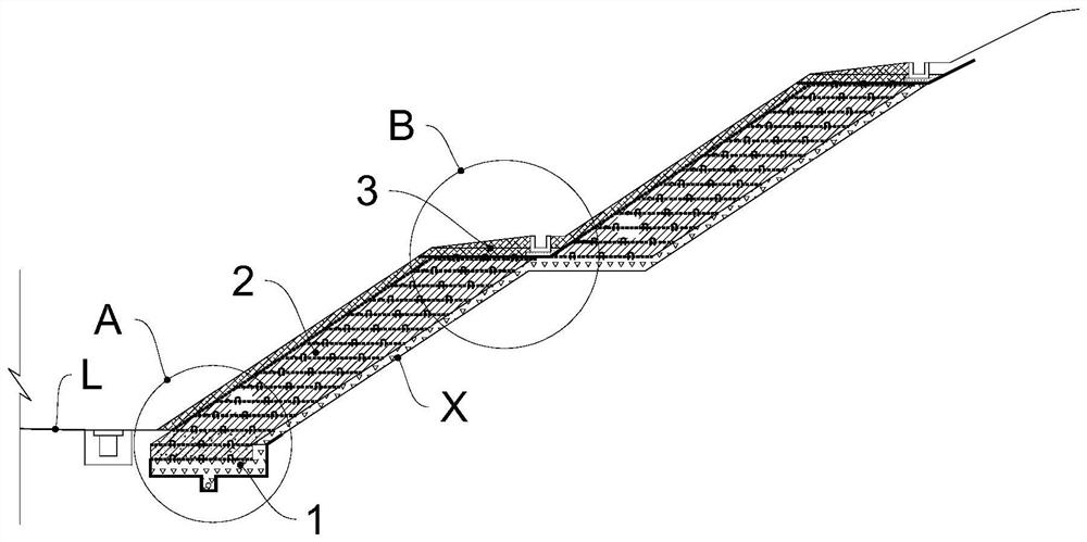 Protection structure of expansive soil cutting slope and construction method