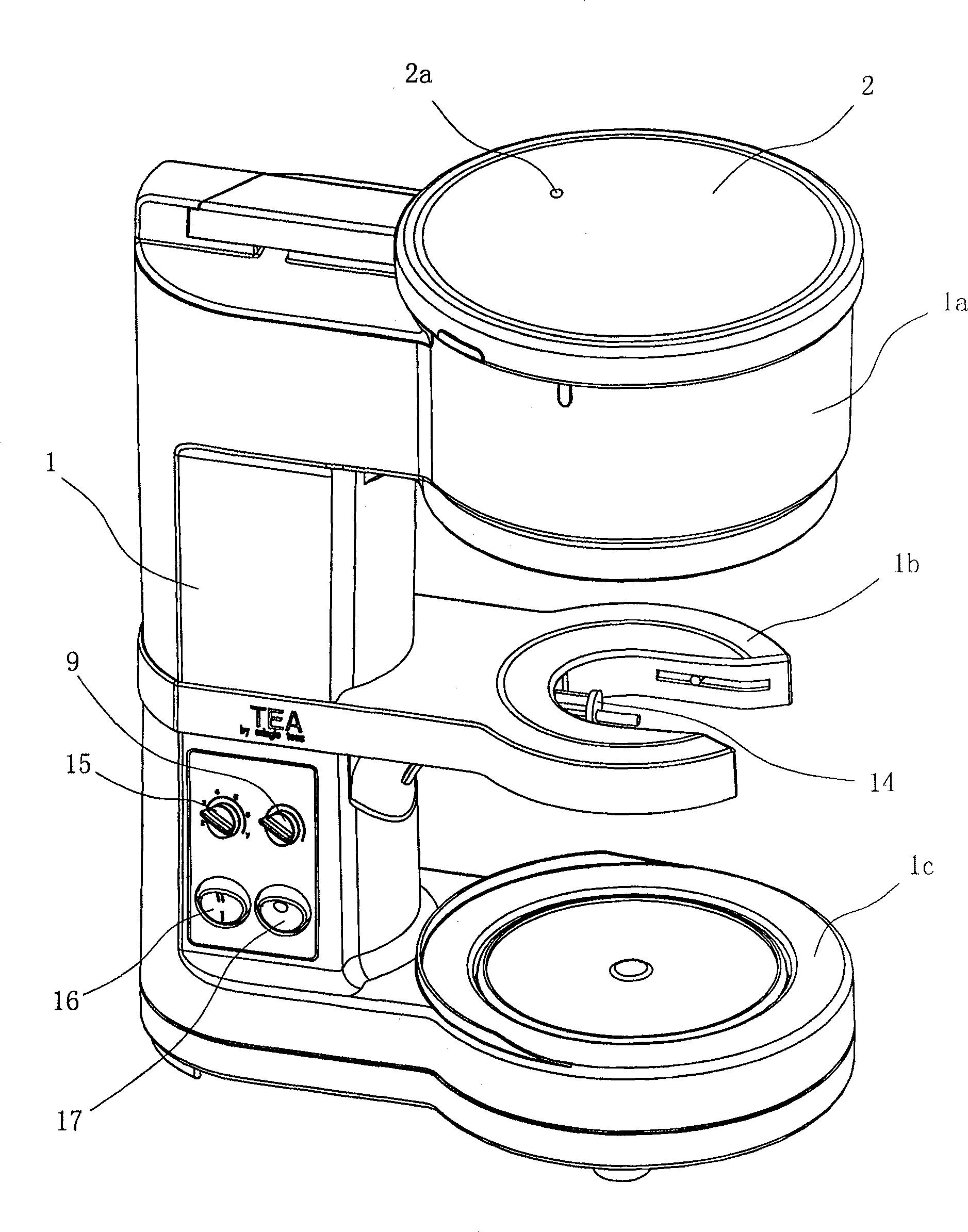 Tea water pouring device and method for pouring tea water