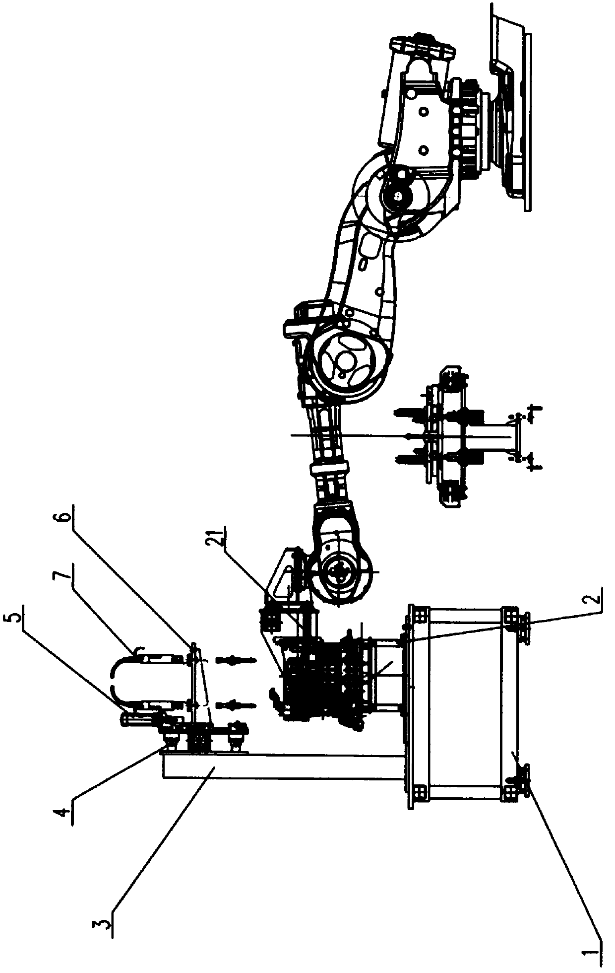 Automatic transplanting, turnover and tightening machine for robot