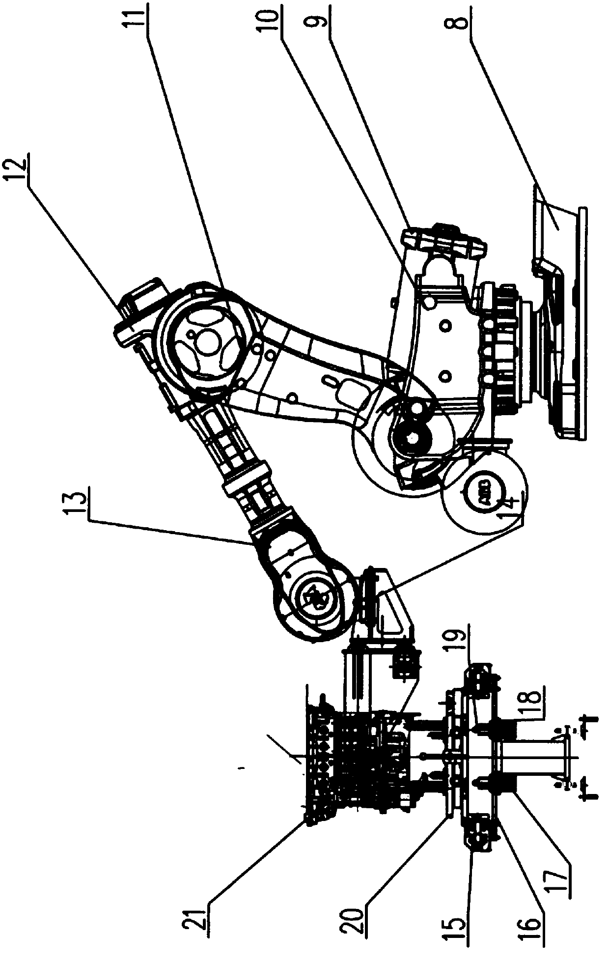 Automatic transplanting, turnover and tightening machine for robot