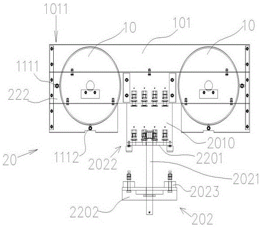 Reliable anti-vibration double-wheeled car top return sheave