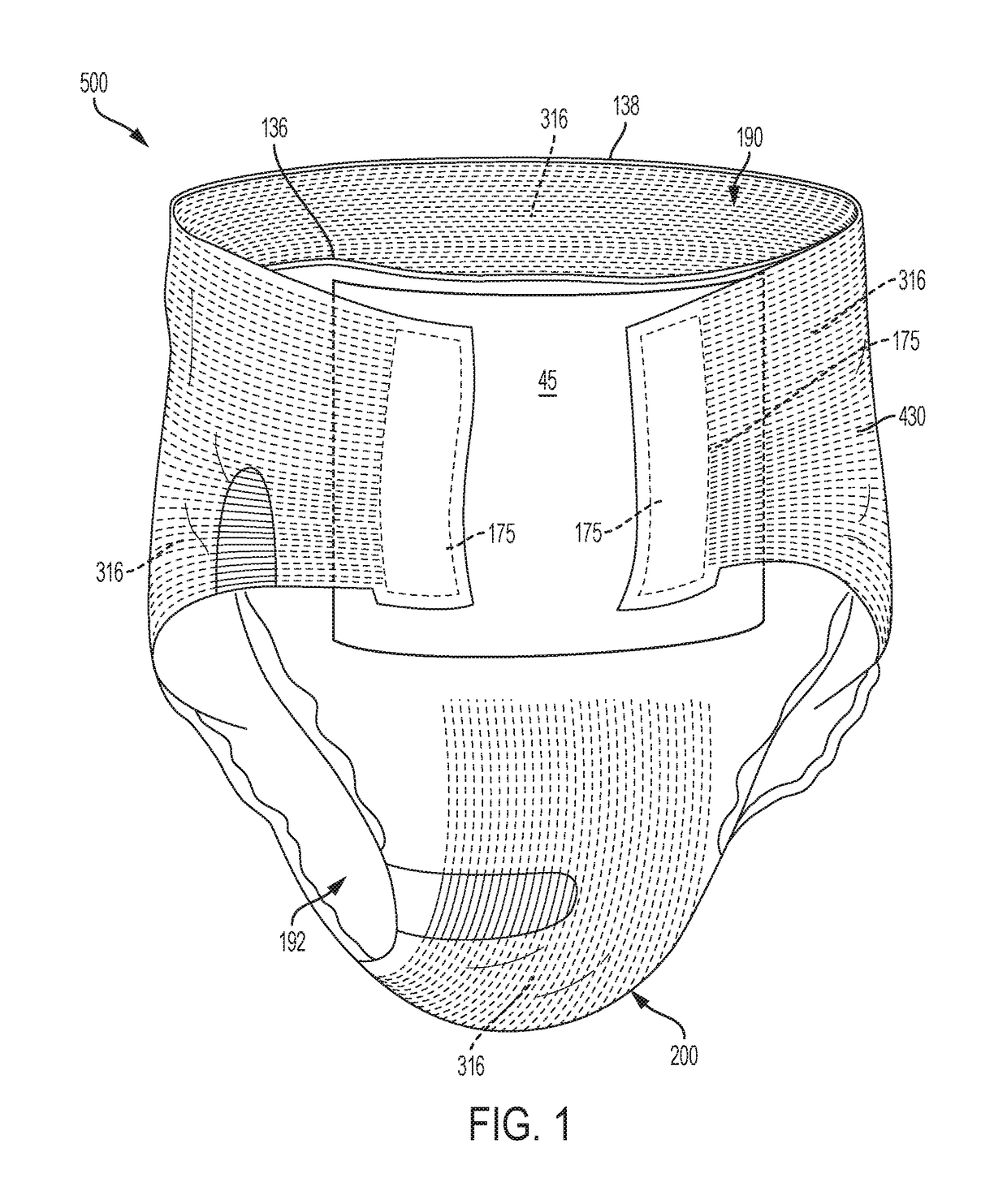 Absorbent article(s) chassis comprising beamed elastics