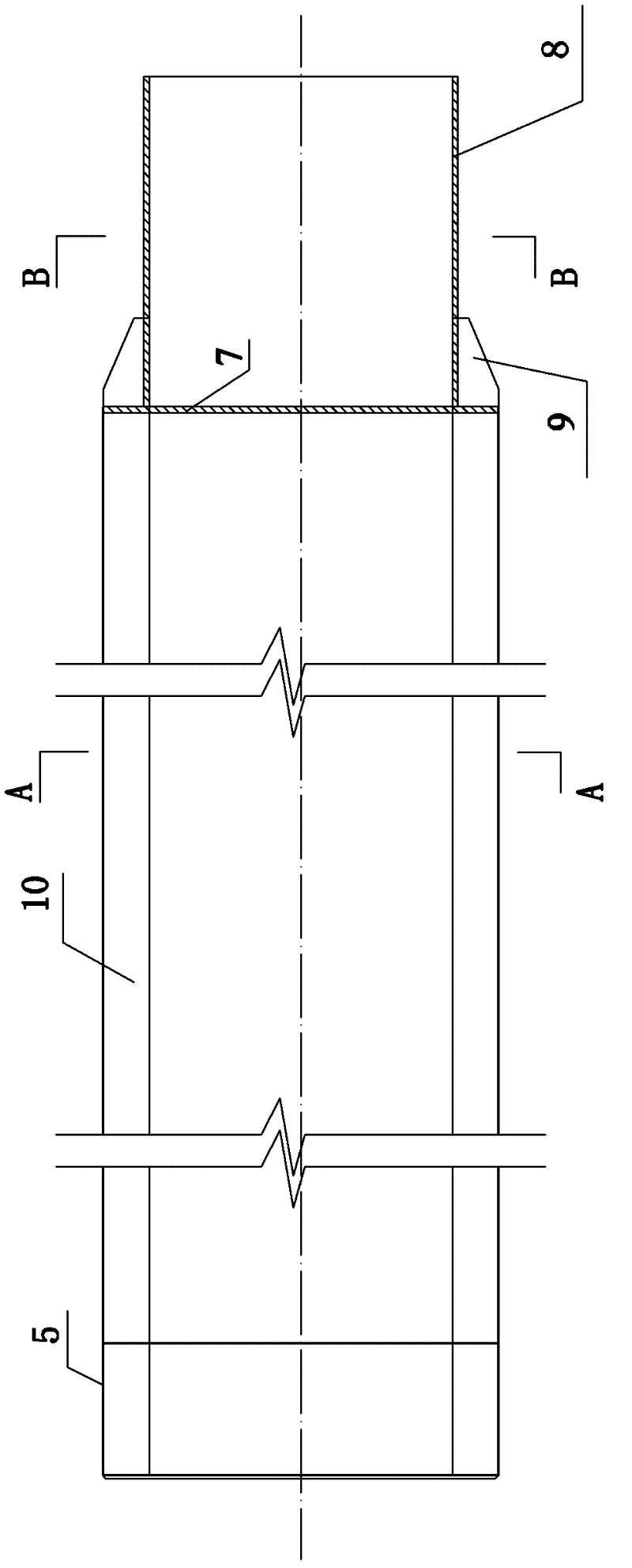 Composite crack control prestressed concrete big tube pile and manufacturing method thereof